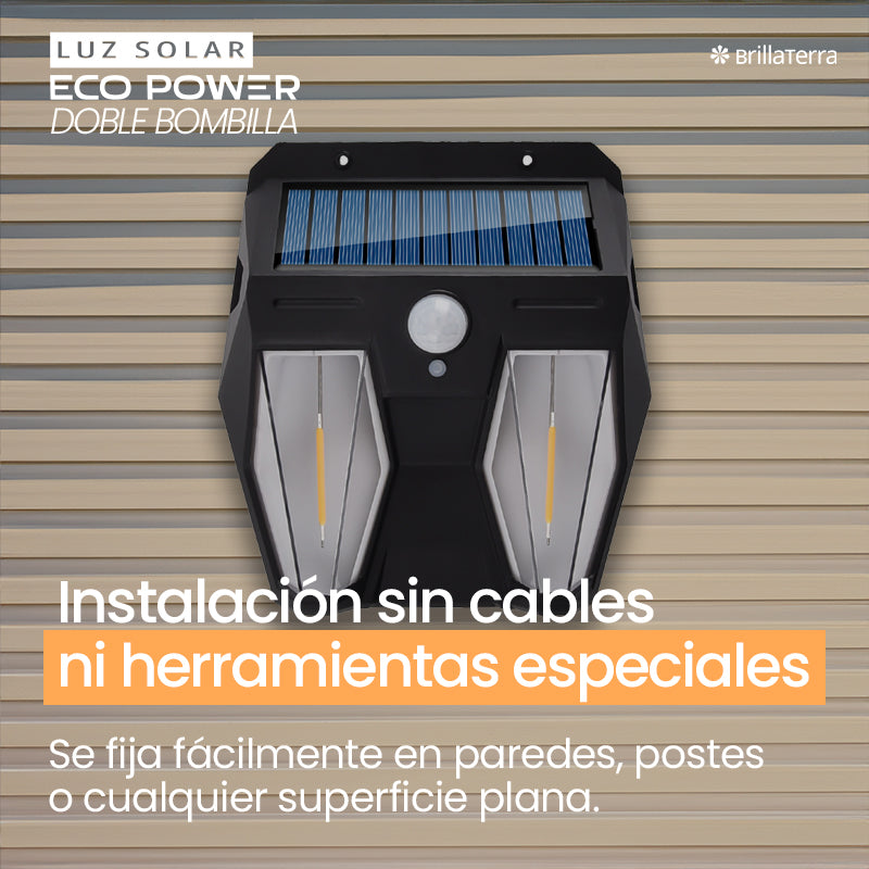 Luz Solar EcoPower con Doble Bombilla