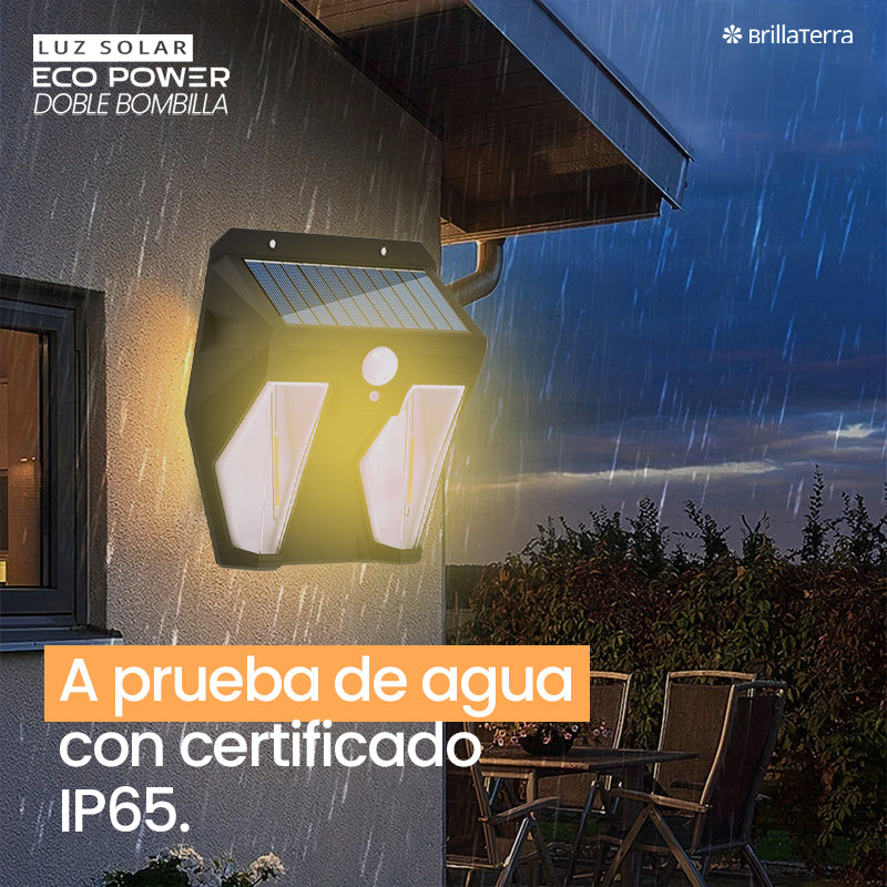 Luz Solar EcoPower con Doble Bombilla