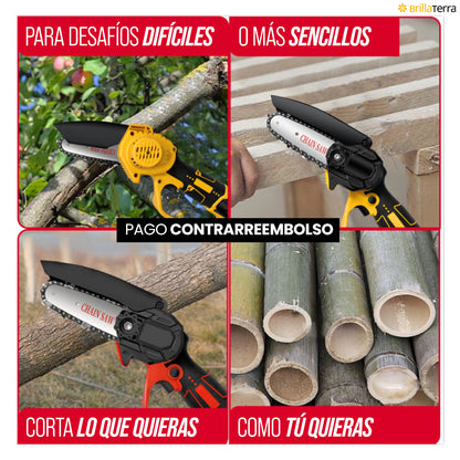 CortaMax 3000 – Mini motosierra inalámbrica y portátil para trabajos de jardinería y bricolaje