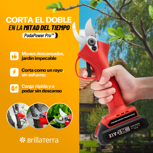 PodaPower Pro – Tijeras de podar eléctricas con doble batería y alto rendimiento