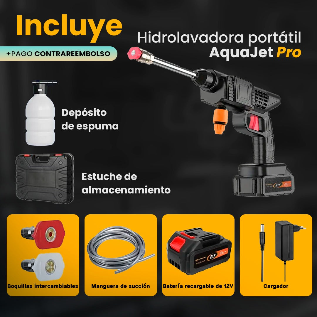 AquaJet Pro – Pistola de agua inalámbrica para coches, jardines y más