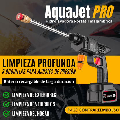 AquaJet Pro – Pistola de agua inalámbrica para coches, jardines y más